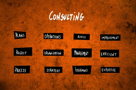 Consulting diagram in orangeの写真素材
