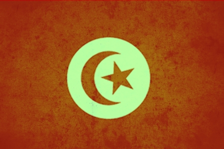 Tunisia vintage flagの写真素材