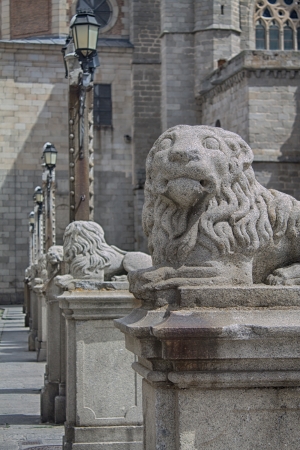 Catholic cathedral of Avila in Castilla Leon in Spain の写真素材