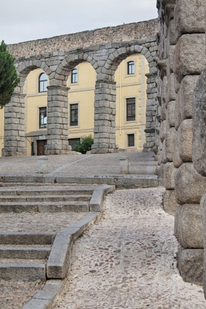 The famous ancient roman aqueduct in Segoviaのeditorial素材