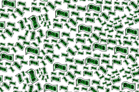 Lots of money draw bills ona money concept illustrationの写真素材