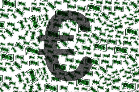 Lots of money draw bills ona money concept illustrationの写真素材