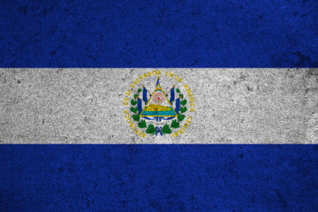 el salvador flag on an old grunge backgroundの写真素材