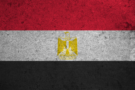egypt flag on an old grunge backgroundの写真素材