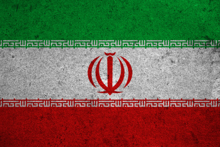 iran flag on an old grunge backgroundの写真素材