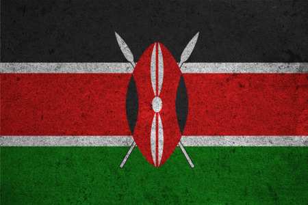 kenya flag on an old grunge backgroundの写真素材