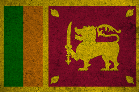 Sri Lanka flag on an old grunge backgroundの写真素材