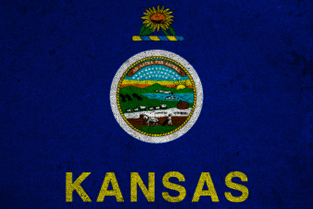 graphic american state grunge flag of kansasの写真素材