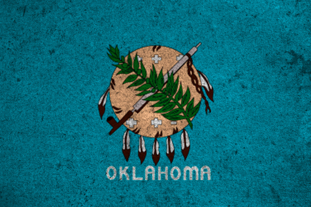 graphic american state grunge flag of oklahomaの写真素材