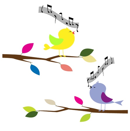 birds singingのイラスト素材