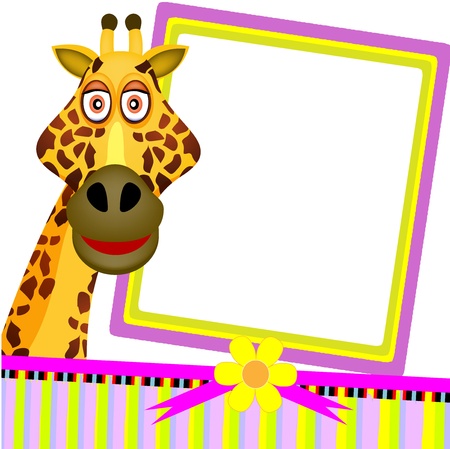 single giraffe greeting cardのイラスト素材