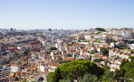 Panorama of Lisbon historical city, Portugalの写真素材