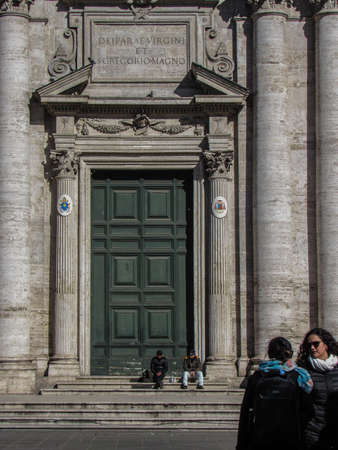 Rome, 23 February, 2019: Big Old Gate in the City of Rome during the morningのeditorial素材