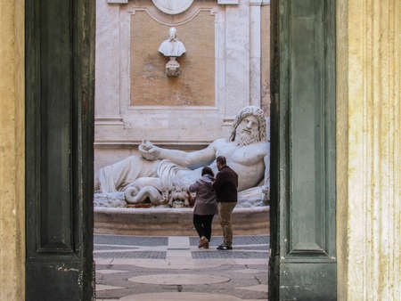 Vatican City, February 23, 2019: Sculpture of God lying in the Vaticanのeditorial素材