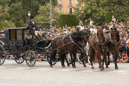 Madrid,Madrid/Spain;04-30-20213 recreation of the battle of the Plaza de Oriente in 1808 of the town against the French troops.のeditorial素材