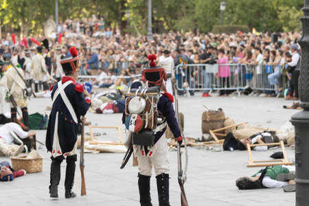 Madrid,Madrid/Spain;04-30-20213 recreation of the battle of the Plaza de Oriente in 1808 of the town...