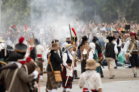 MADRID, MADRID/SPAIN; 04-30-2023: The people of Madrid rise up and fight against the French army of Napoleon for liberation and tyrannyのeditorial素材