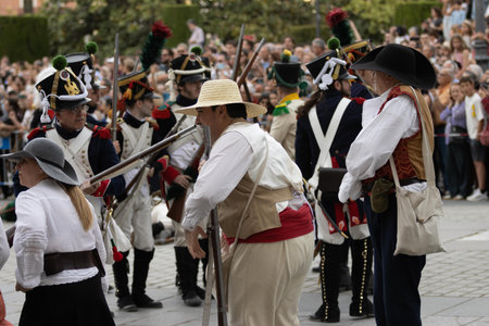 MADRID, MADRID/SPAIN; 04-30-2023: The people of Madrid rise up and fight against the French army of Napoleon for liberation and tyrannyのeditorial素材