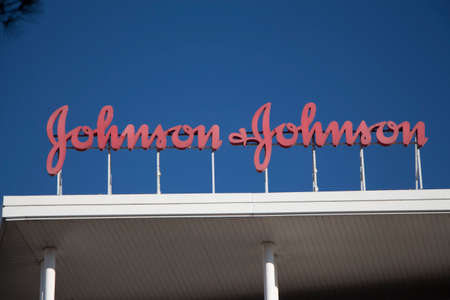 MADRID, SPAIN - JANUARY 27, 2019. Johnson & Johnson logo on building. Johnson & Johnson is an American multinational medical devicesのeditorial素材