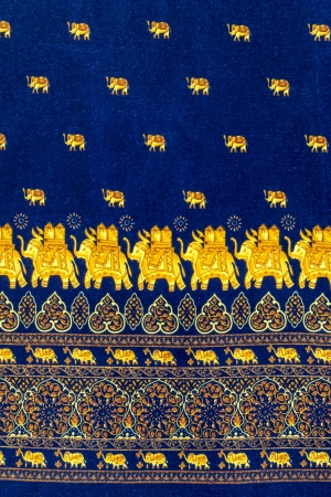 Elephant with decorative pattern fabric textureの写真素材