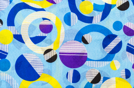 Closeup beautiful graphic pattern on fabric backgroundの写真素材