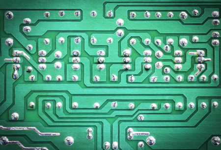 Pattern of electronic green circuit board backgroundの写真素材