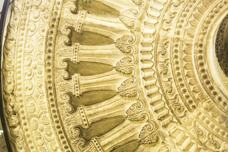 BANGKOK, THAILAND, FEB 3, 2017, WHEEL OF THE LAW  , sculpture  Closeup, in National Museum Bangkok, Thailand on February 3,2017のeditorial素材