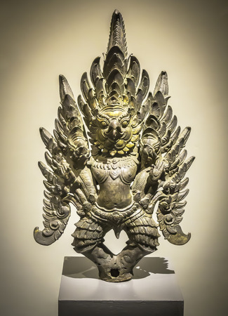 BANGKOK, THAILAND, FEB 3, 2017,  GARUDA GRABBED NAGA ( ROYAL VEHICLE ACCESSORY ) , sculpture in National Museum Bangkok, Thailand on February 3,2017のeditorial素材