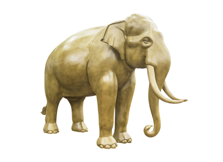 Elephant statue isolated on whiteの写真素材