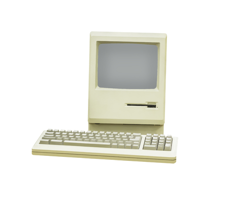 Retro computer isolated on a white background