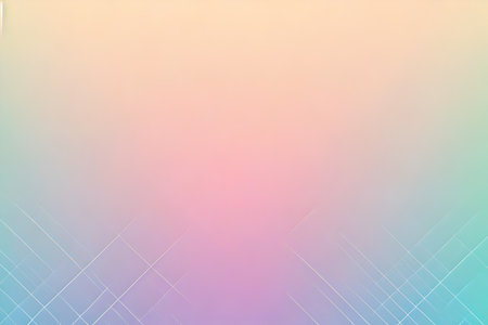 A soft and calming pastel gradient background, seamlessly blending light yellow, pink, purple, and blue tones. Subtle white diagonal lines cross the lower portion of the image, adding a modern and dimensional touch. Ideal as a versatile background for various designs or as a simple yet elegant wallpaper.の写真素材