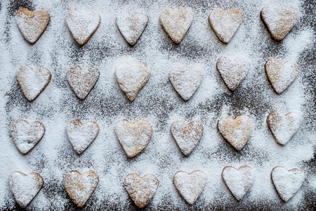 Homemade Heart Shaped Cookies  covered with Icing