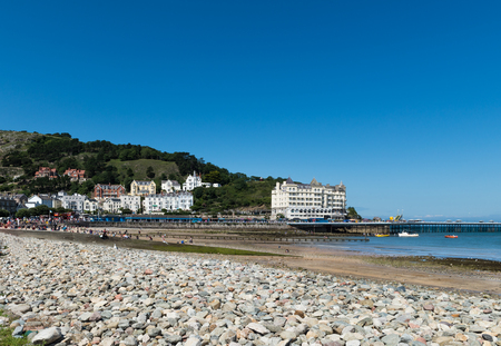 Beautiful Summer Day in  Llandudno Sea Front in North Wales, United Kingdomの写真素材