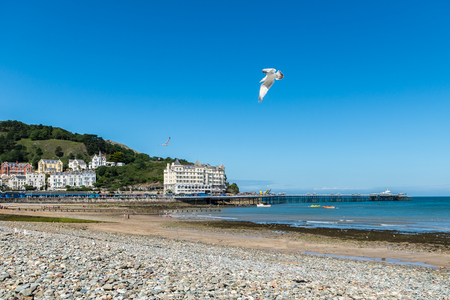 Beautiful Summer Day in  Llandudno Sea Front in North Wales, United Kingdomの写真素材