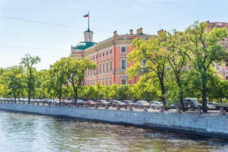 Beautiful building along the Embankments of the Rivers in Saint Petersburg,のeditorial素材