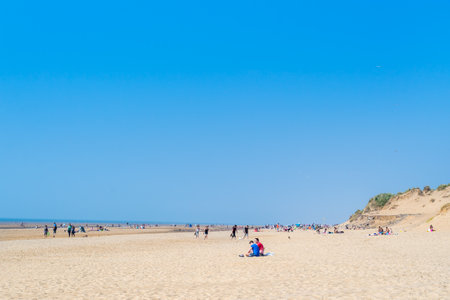 Sandy Formby Beach  near Liverpool on a sunny day