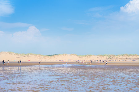 Sandy Formby Beach  near Liverpool on a sunny dayのeditorial素材