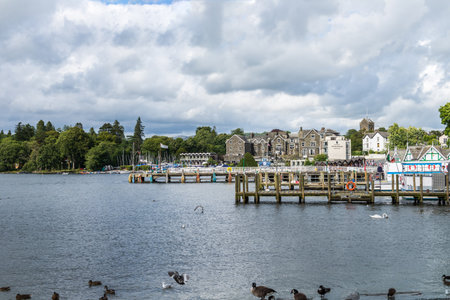 Banks of Windermere in Lake District, England, UKのeditorial素材