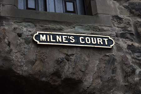 EDINBURGH, SCOTLAND - AUGUST 03, 2018: Busy Streets of Edinburgh, Scotland, UK. The most iconic streets in Scotland and major tourist attractions with shops and bars. Street details of this beautiful town.のeditorial素材