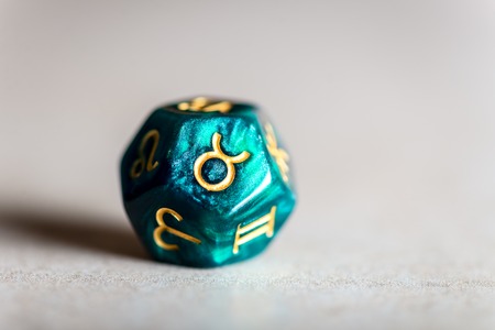Astrology Dice with zodiac symbol of Taurus Apr 20 - May 20の写真素材