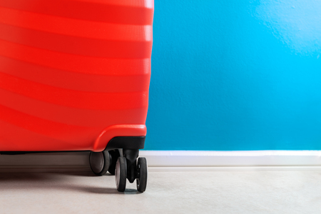 Bright cabin size suitcases as holiday conceptの写真素材