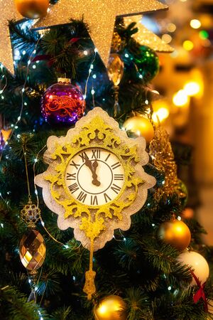 Christmas and New Year time in Moscow, beautiful Xmas decorations at the shop on the Red Squareの写真素材