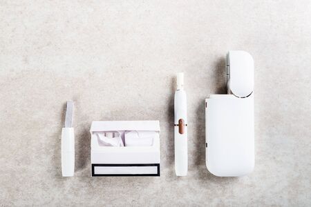 Heat not burn system for smoking, New trendy tobacco product technology iqos, modern hybrid cigarette deviceの写真素材