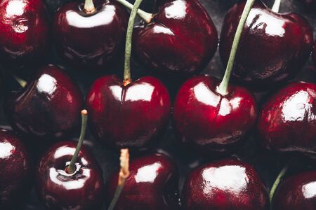 Close up image of fresh cherries, summer concept, background image