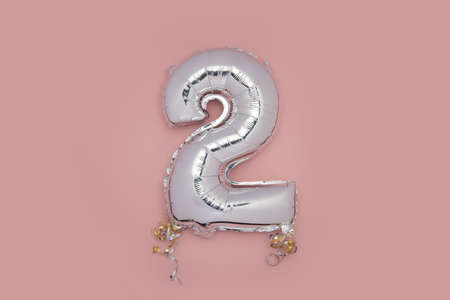 Silver Number Balloon 2の写真素材