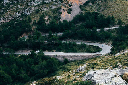 Winding Road of Palma de Mallorca, Spainの写真素材