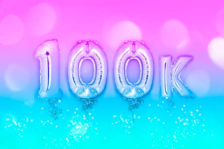 Silver Number Balloons 100K