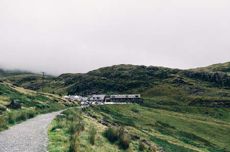 Beautiful landscape panorama of Snowdonia National Park in North Wales, UKの写真素材