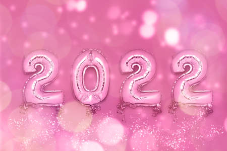 Balloon Bunting for celebration of New Year 2022の写真素材