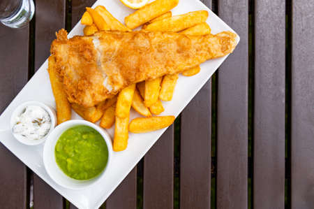 Fish and Chips with peas